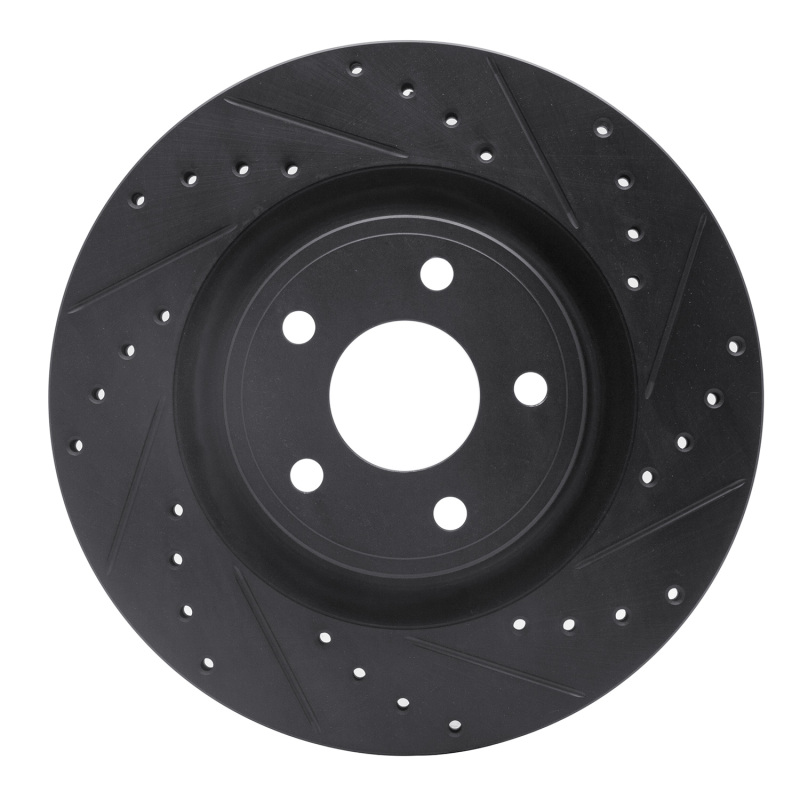 Chevrolet HHR Brake Rotor (1) - Front Right - R1 Concepts - Drilled & Slotted - Black - `07-`10